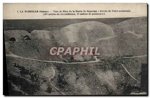 Cartes postales Mine Mines La Boisselle Somme Trou de mine de la route de Bapaume Entree de l&#39abri souterrain