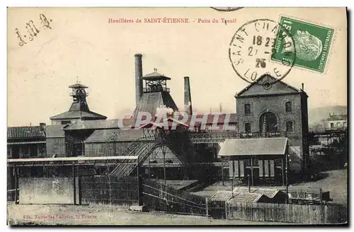 Ansichtskarte AK Mine Mines Houilleres de Saint Etienne Puits du Treuil