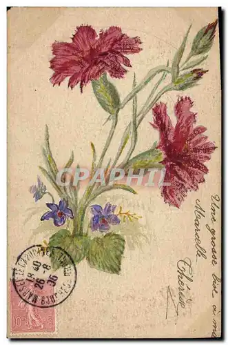 Cartes postales Fantaisie (dessin a la main) Fleurs