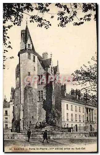 Cartes postales Chateau Nantes Porte St Pierre prise du sud Est