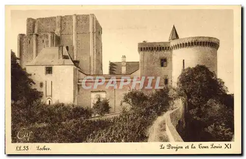 Cartes postales Chateau Loches Le donjon et la tour Louis XI