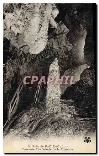 Cartes postales Grotte Grottes Puits de Padirac Descente a la galerie de la fontaine