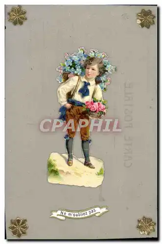 Ansichtskarte AK Fantaisie Carte transparente Fleurs Enfant