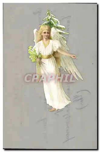 Cartes postales Fantaisie Carte transparente Fleurs Ange