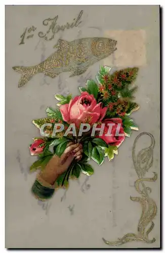 Ansichtskarte AK Fantaisie Carte transparente Fleurs