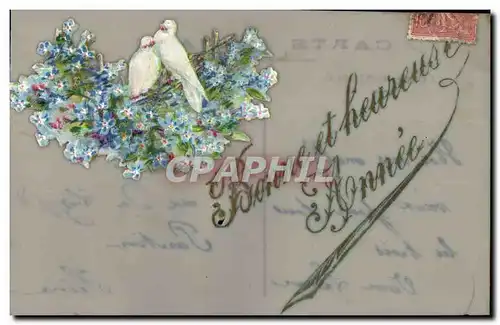 Ansichtskarte AK Fantaisie Carte transparente Fleurs Colombes