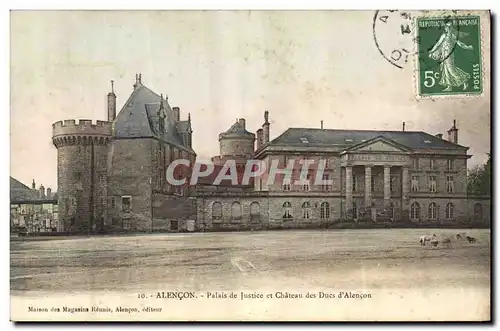 Cartes postales Palais de Justice et chateau des Ducs d&#39Alencon Alencon