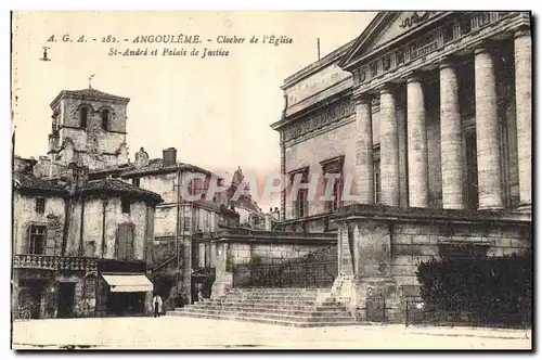 Cartes postales Palais de Justice Angouleme Clocher de l&#39eglise St Andre et Palais de justice