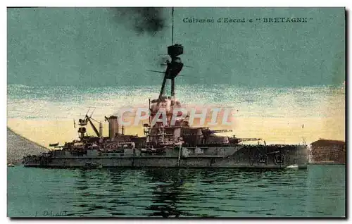 Cartes postales Bateau de Guerre Cuirasse d&#39escadre Bretagne