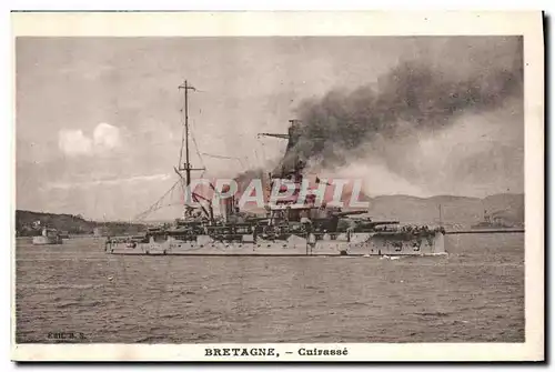 Ansichtskarte AK Bateau de Guerre Bretagne Cuirasse