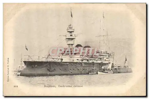 Ansichtskarte AK Bateau de Guerre Bouvines Garde Cotes Cuirasse