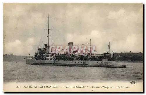 Cartes postales Bateau de Guerre Branlebas Contre torpilleur d&#39escadre