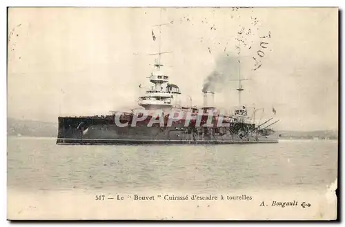 Ansichtskarte AK Bateau de Guerre Le Bouvet Cuirasse d&#39escadre a tourelles