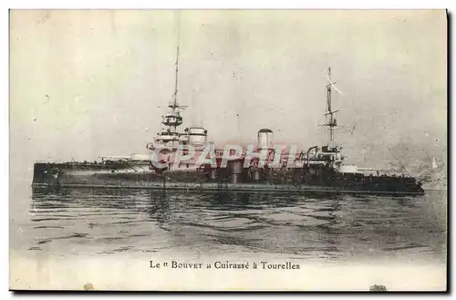 Cartes postales Bateau de Guerre Le Bouvet Cuirasse a tourelles Publicite Rhum Richard Cours Lafayette Toulon Al