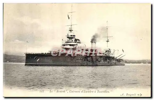 Cartes postales Bateau de Guerre Le Bouvet Cuirasse d&#39escadre a tourelles