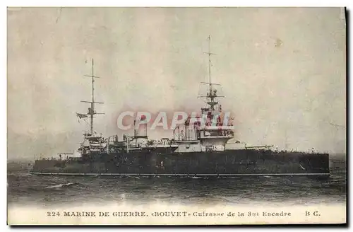 Ansichtskarte AK Bateau de Guerre Bouvet Cuirasse de la 3eme escadre