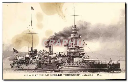 Ansichtskarte AK Bateau de Guerre Brennus Cuirasse