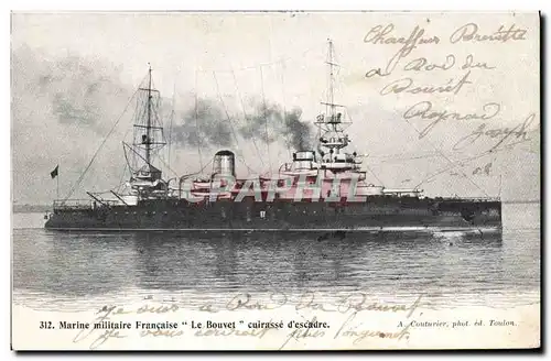 Ansichtskarte AK Bateau de Guerre Le Bouvet Cuirasse d&#39escadre