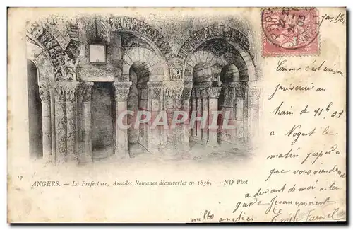 Cartes postales Prefecture Arcades romanes decouvertes en 1836 Angers