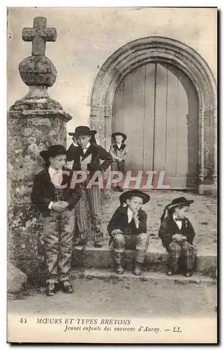 Ansichtskarte AK Folklore Jeunes enfants des environs d&#39Auray