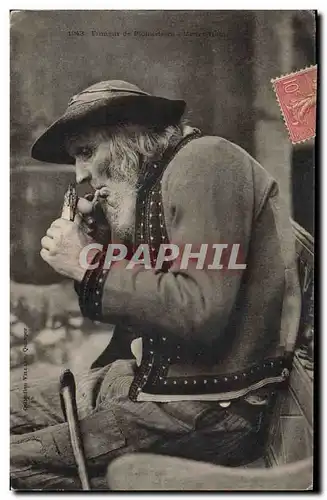 Ansichtskarte AK Folklore Fumeur de Plomodiern Tabac TOP