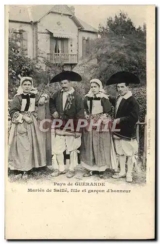 Ansichtskarte AK Folklore Pays de Guerande Maries de Saille Fille et garcon d&#39honneur Mariage