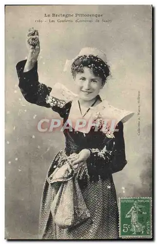 Cartes postales Folklore Les confettis Costumes de Scaer Bretagne