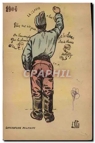 Cartes postales Militaria 1904 Litterature militaire