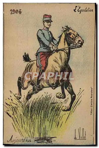 Cartes postales Militaria 1904 L&#39equitation Aujourd&#39hui Cheval