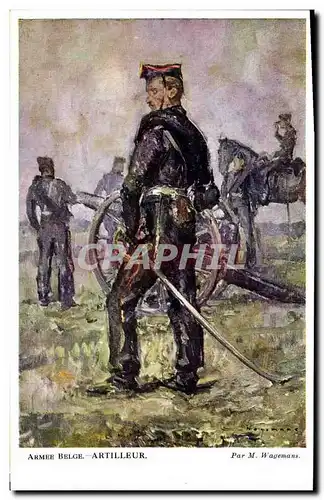 Cartes postales Militaria Armee belge Artilleur Wagemans