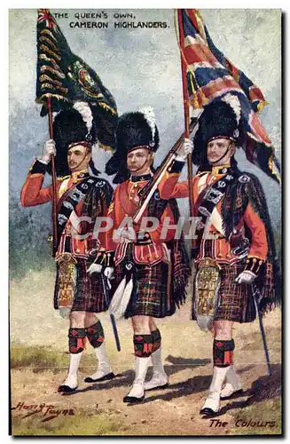 Ansichtskarte AK Militaria The Queen&#39s Own Cameron Highlanders the colours