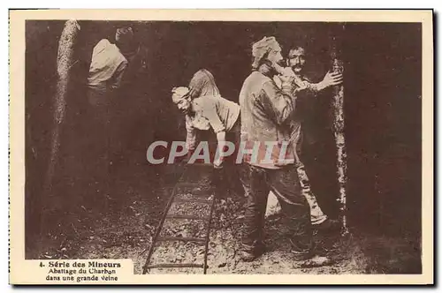 Cartes postales Mine Mines Mineurs Abattage de charbon dans une grande veine