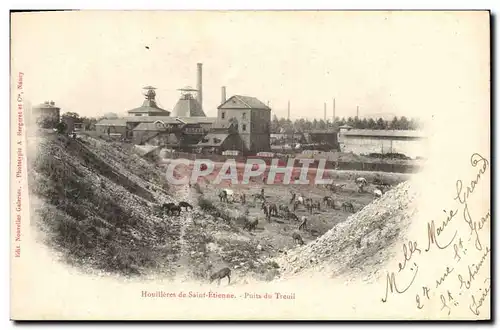 Cartes postales Mine Mines Houilleres de St Etienne Puits du Treuil Chevaux