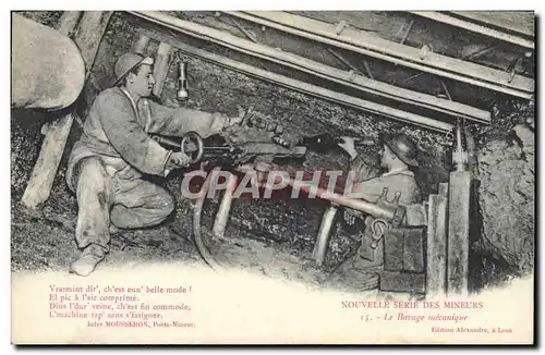 Cartes postales Mine Mines Mineurs Le bavage mecanique