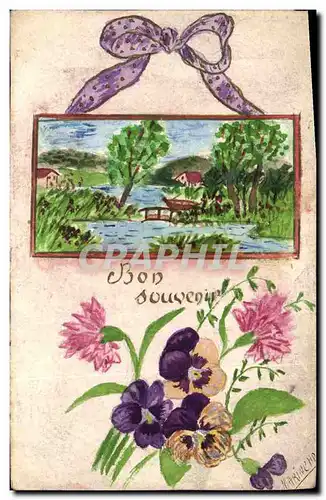 Cartes postales Fantaisie Fleurs (dessin a la main)