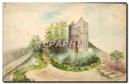 Cartes postales Fantaisie Chateau (dessin a la main)