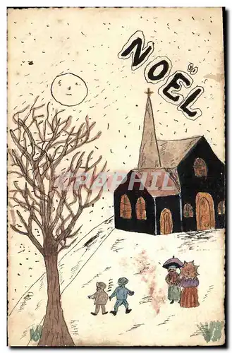 Cartes postales Fantaisie Noel (dessin a la main)