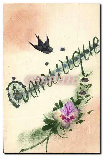 Cartes postales Fantaisie Fleurs (dessin a la main)