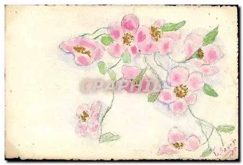 Cartes postales Fantaisie Fleurs (dessin a la main)