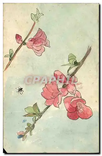 Cartes postales Fantaisie Fleurs (dessin a la main)