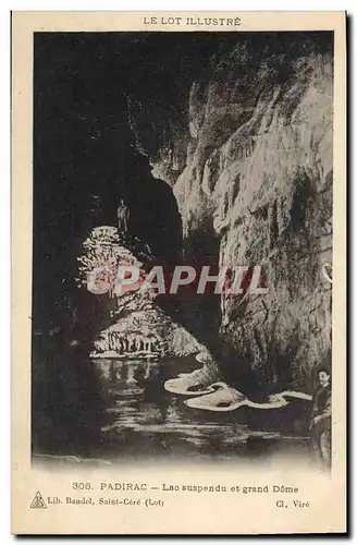 Cartes postales Grottes Padirac Lac suspendu et grand Dome