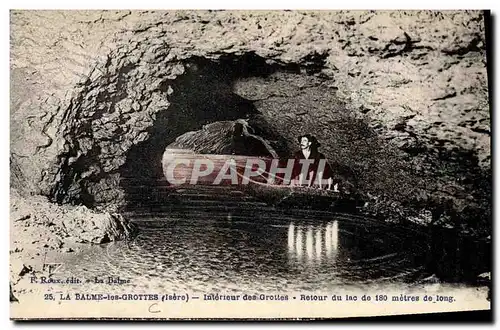 Cartes postales Grottes La Balme les Grottes Interieur des grottes Retour du lac
