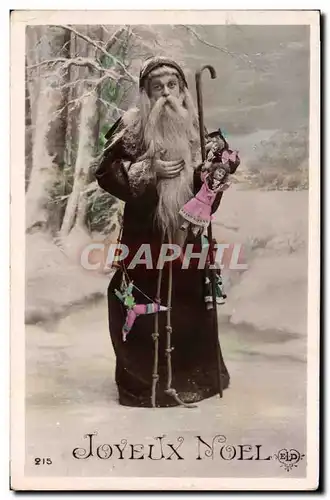 Cartes postales Fantaisie Pere Noel Poupee