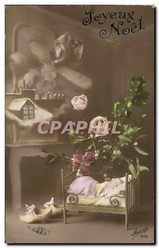 Cartes postales Fantaisie Pere Noel Avion Aviation