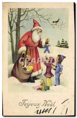 Cartes postales Fantaisie Pere Noel Enfants