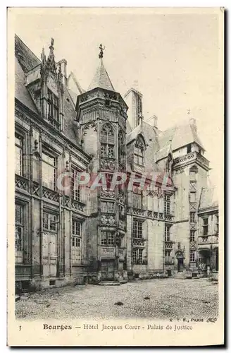 Cartes postales Palais de Justice Bourges Hotel Jacques Coeur