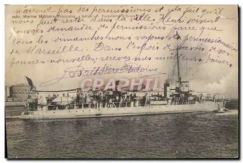 Cartes postales Bateau de Guerre Belier Torpilleur d&#39escadre Radioleine