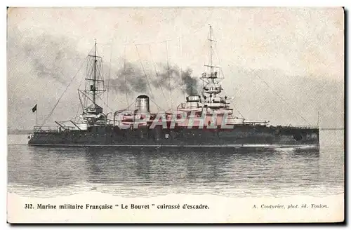 Cartes postales Bateau de Guerre Le Bouvet Cuirasse d'escadre