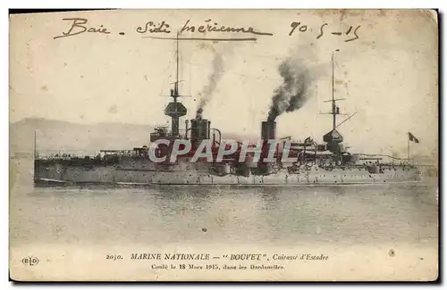 Cartes postales Bateau de Guerre Bouvet Cuirasse d'escadre