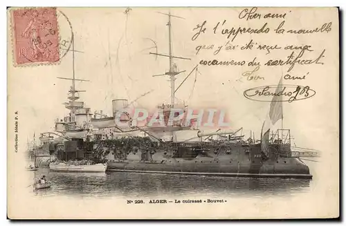 Cartes postales Bateau de Guerre Alger Le Cuirasse Bouvet